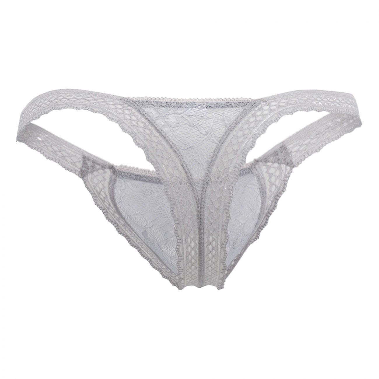 CandyMan 99420X Double Lace Thongs Gray Plus Sizes