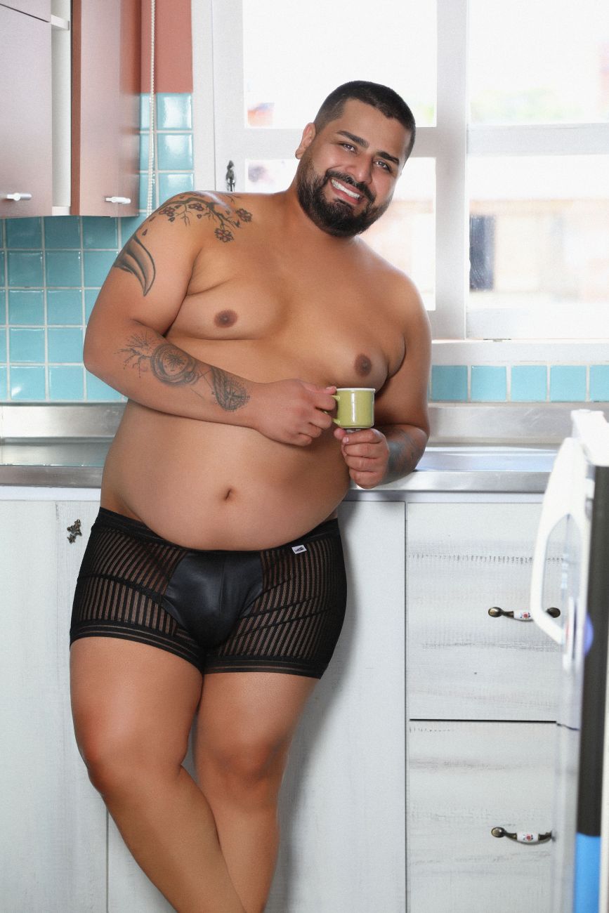 CandyMan 99481X Mesh Trunks Black Plus Sizes