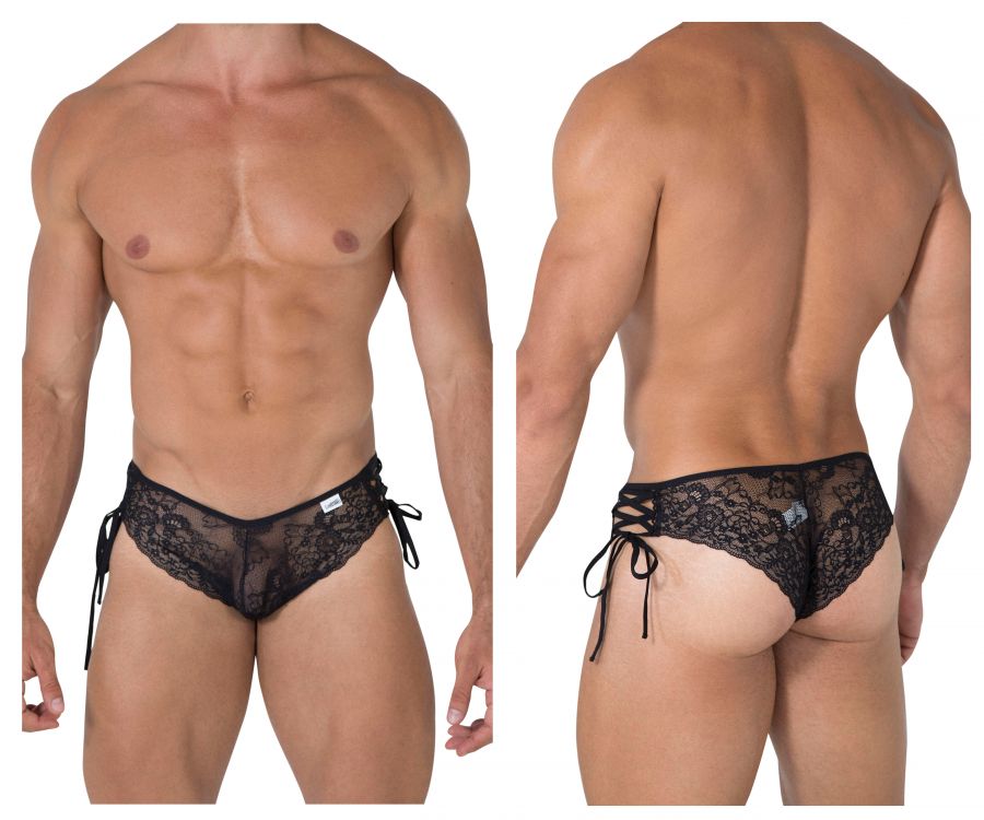 JCSTK - CandyMan 99488 Side Tie Lace Bikini Black