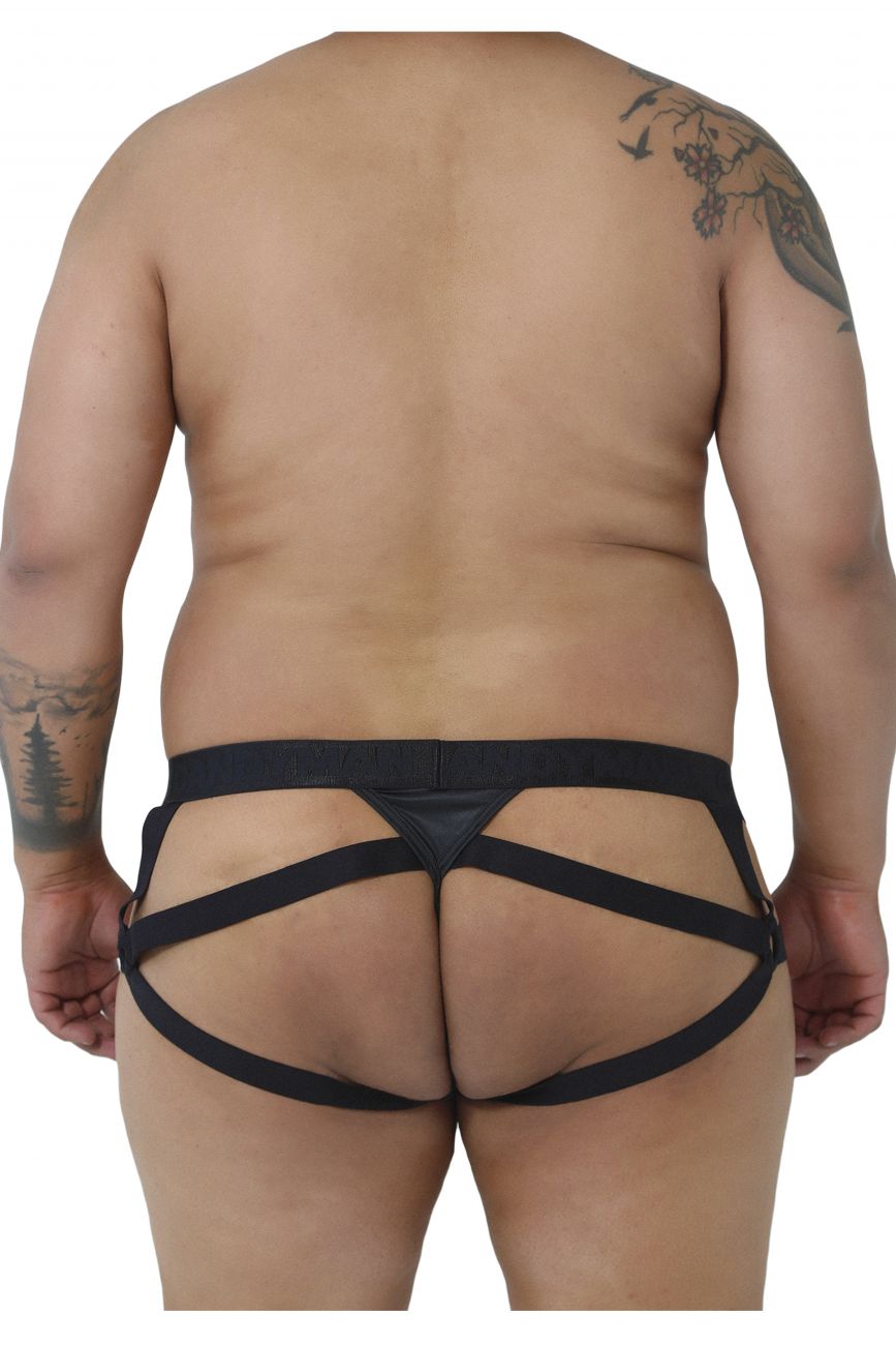 CandyMan 99494X G-String Jockstrap Black Plus Sizes