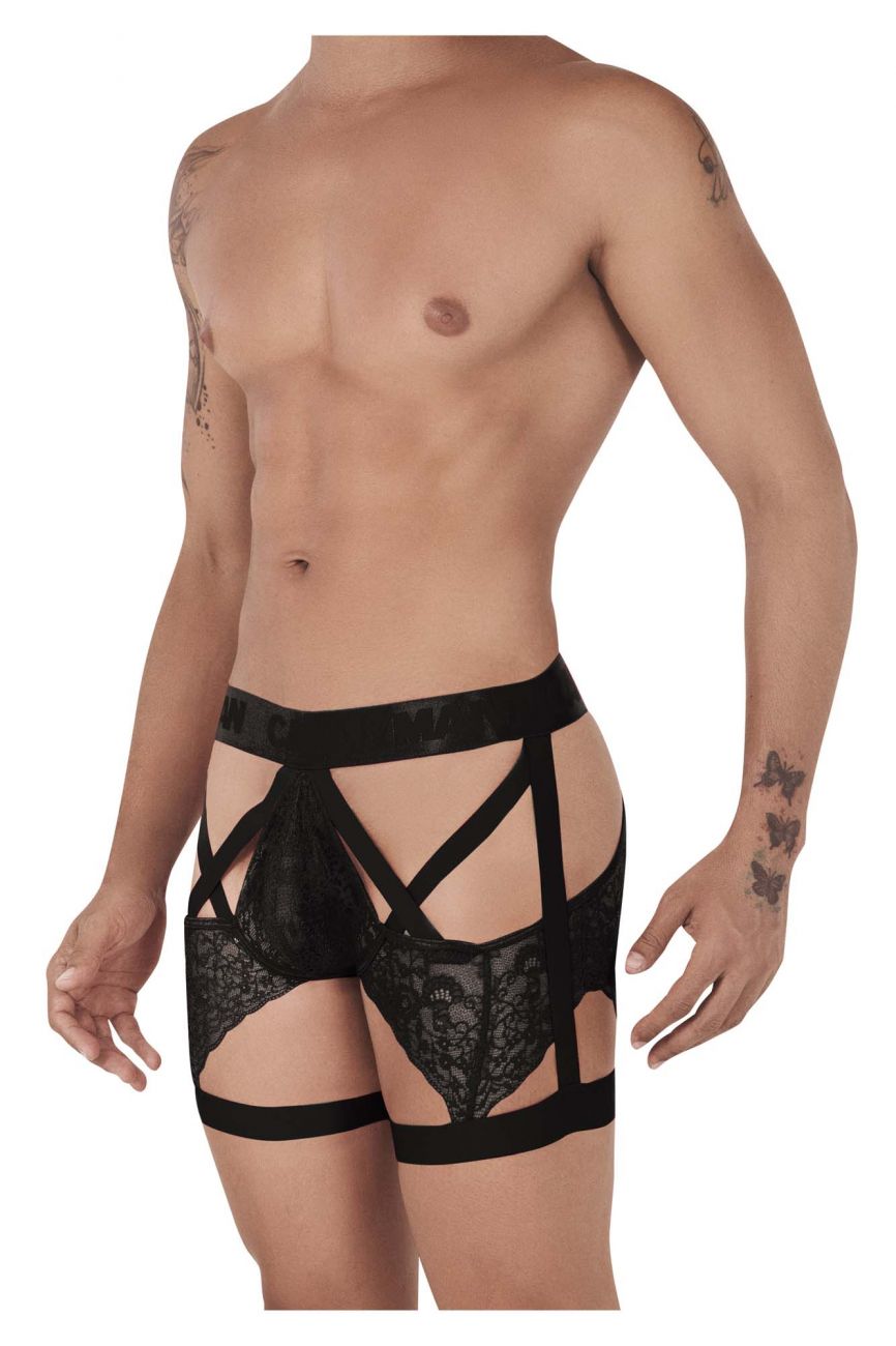 CandyMan 99502 Lace Garter Trunks Black