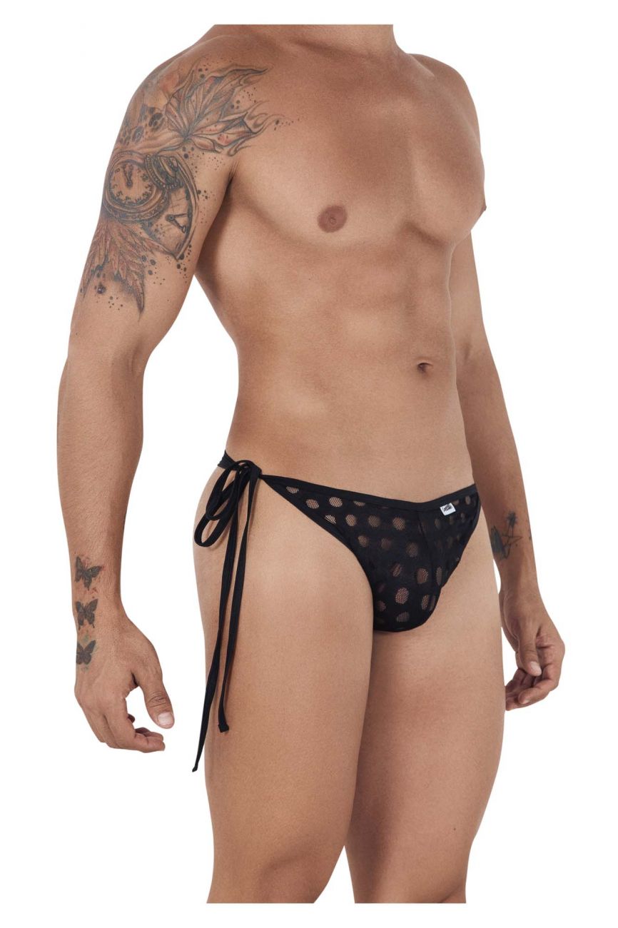 CandyMan 99505 Tie-Side Lace Thongs Black