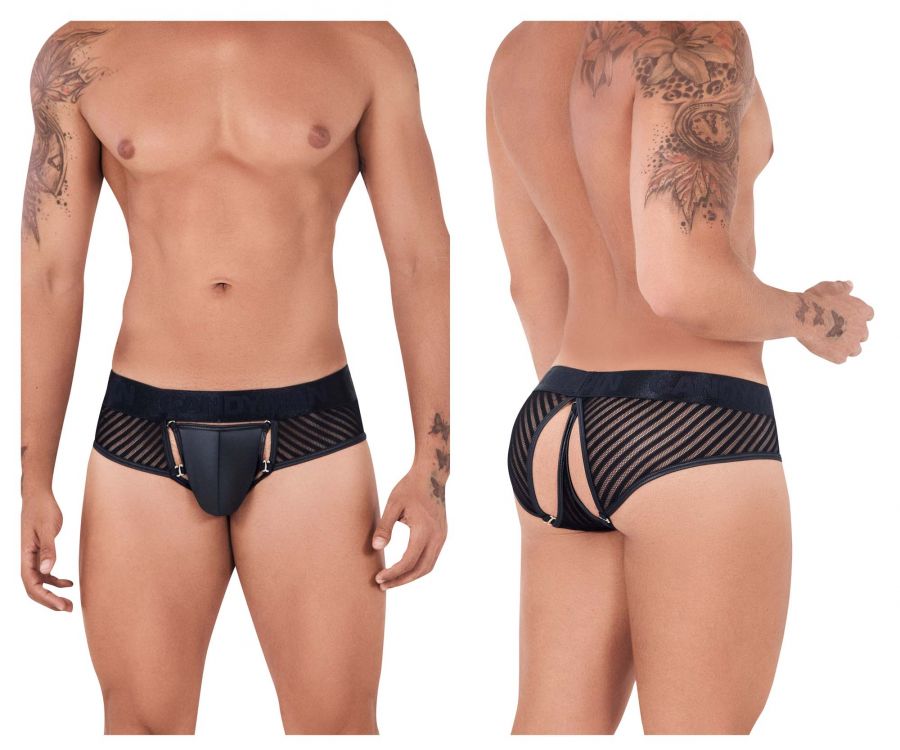 CandyMan 99512 Mesh-Stripes Bikini Black