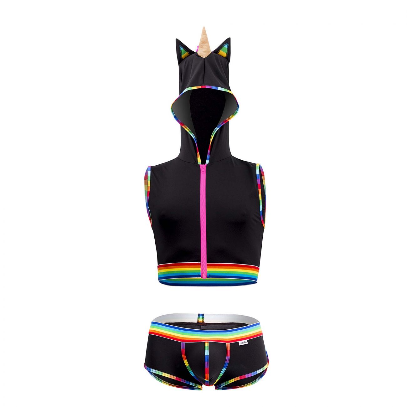 CandyMan 99520 Unicorn Hoodie and Trunks Set Black