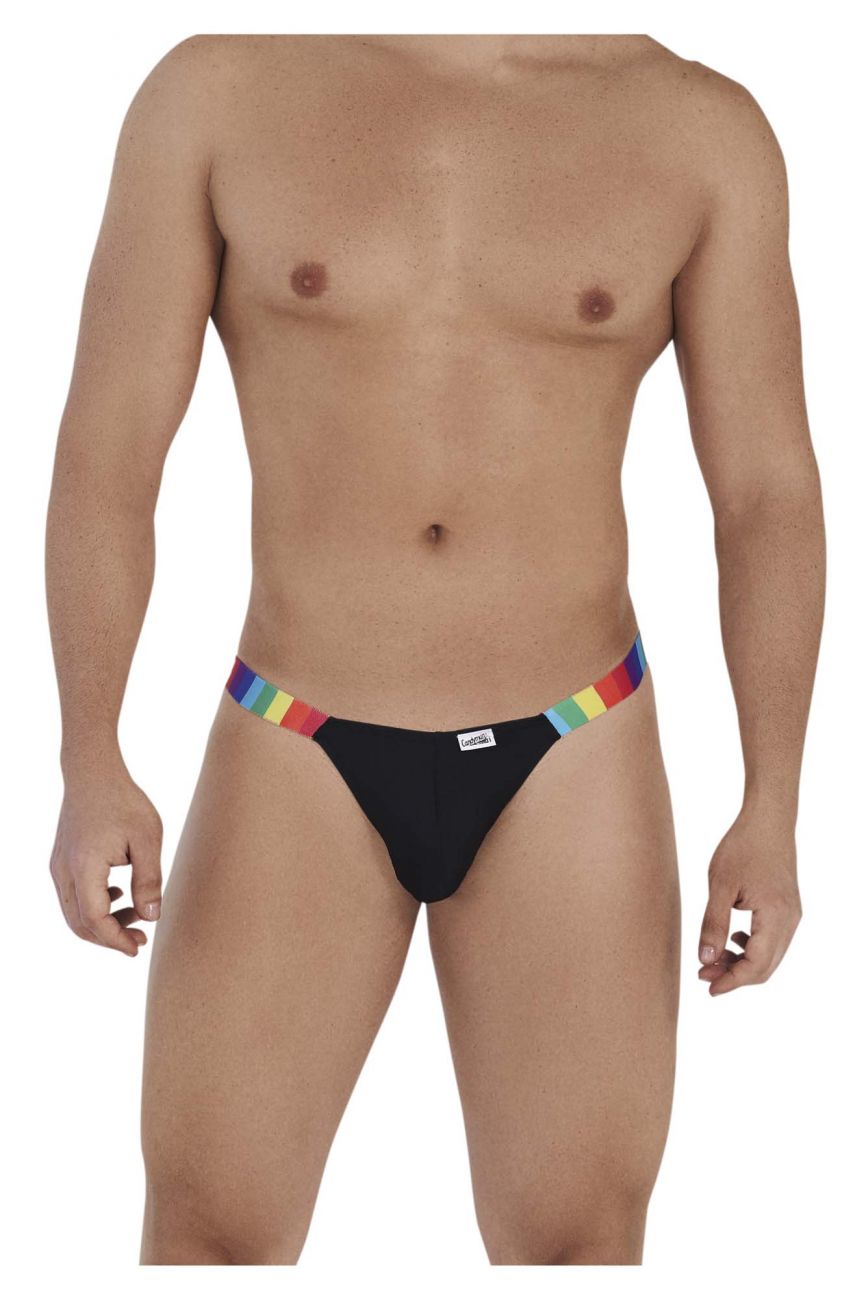 CandyMan 99536 Prints Jockstrap Black Rainbow