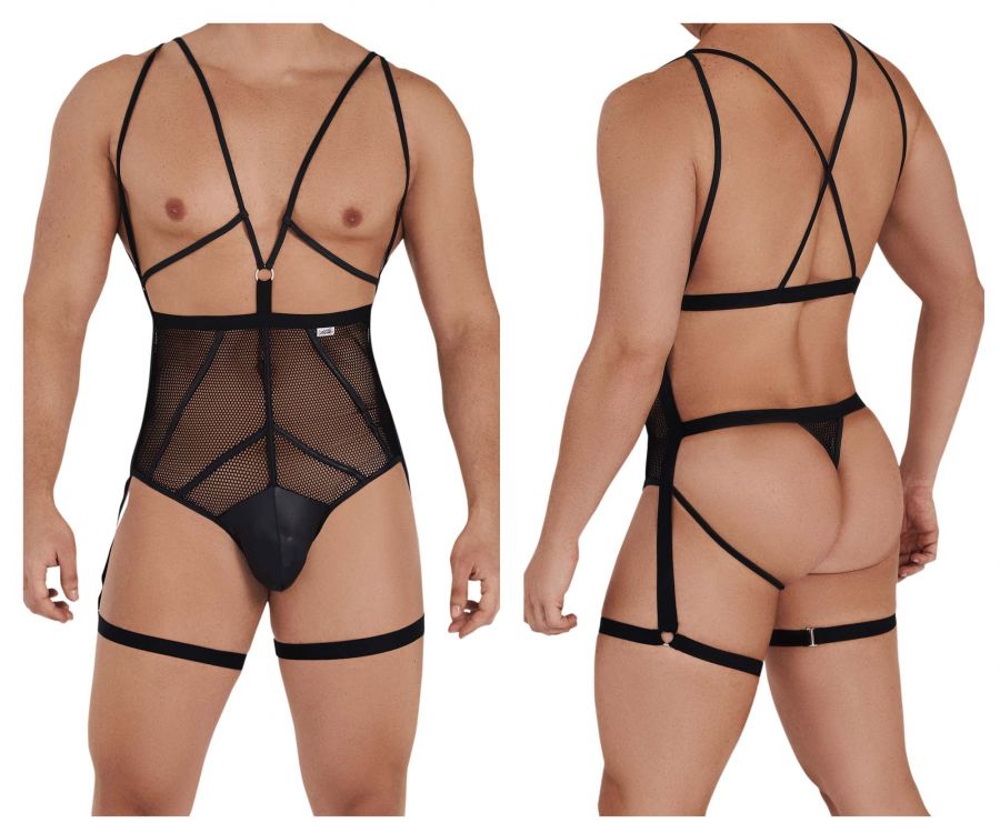 CandyMan 99542 Garter Bodysuit Black