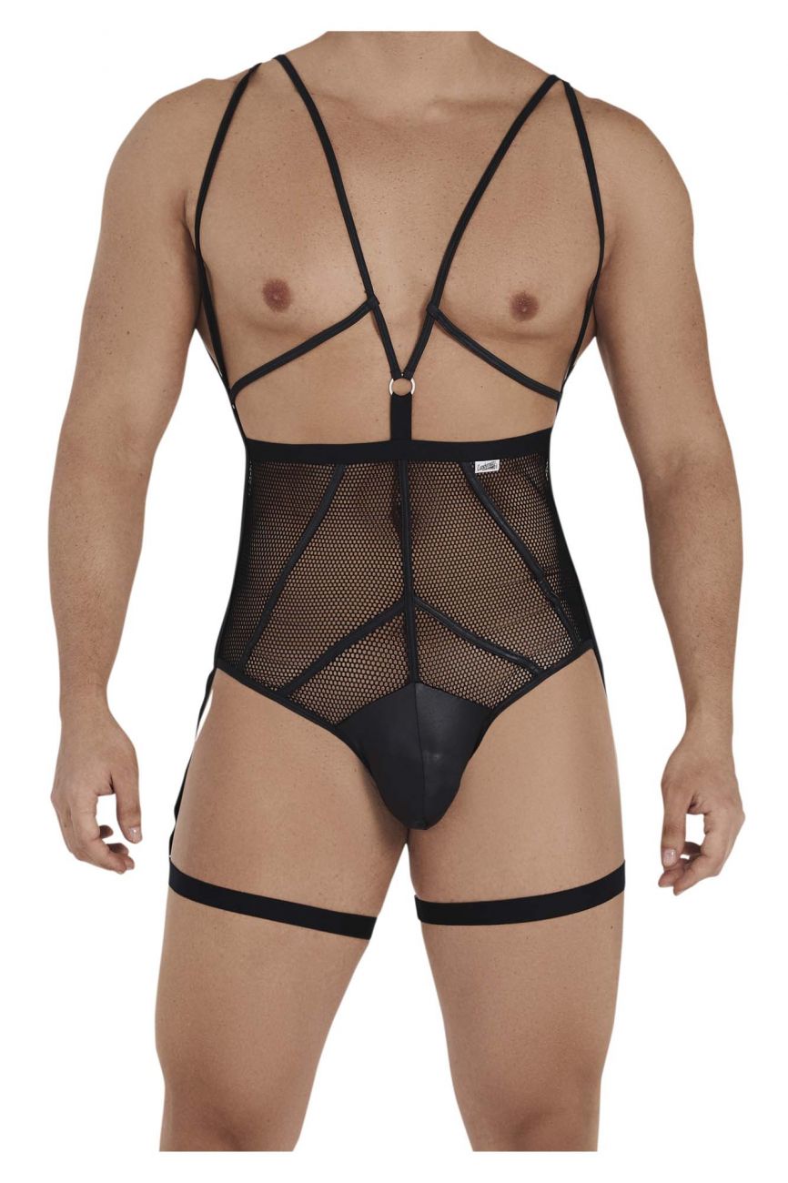 CandyMan 99542 Garter Bodysuit Black