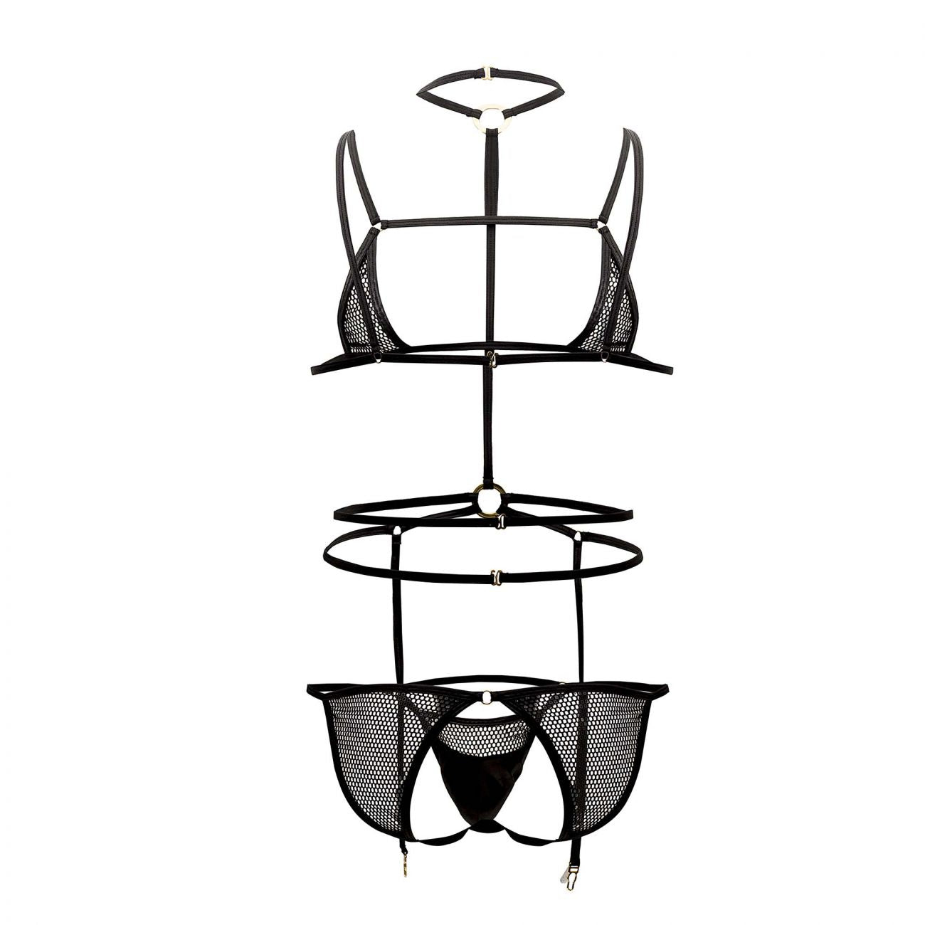 CandyMan 99544 Garter Bodysuit Black