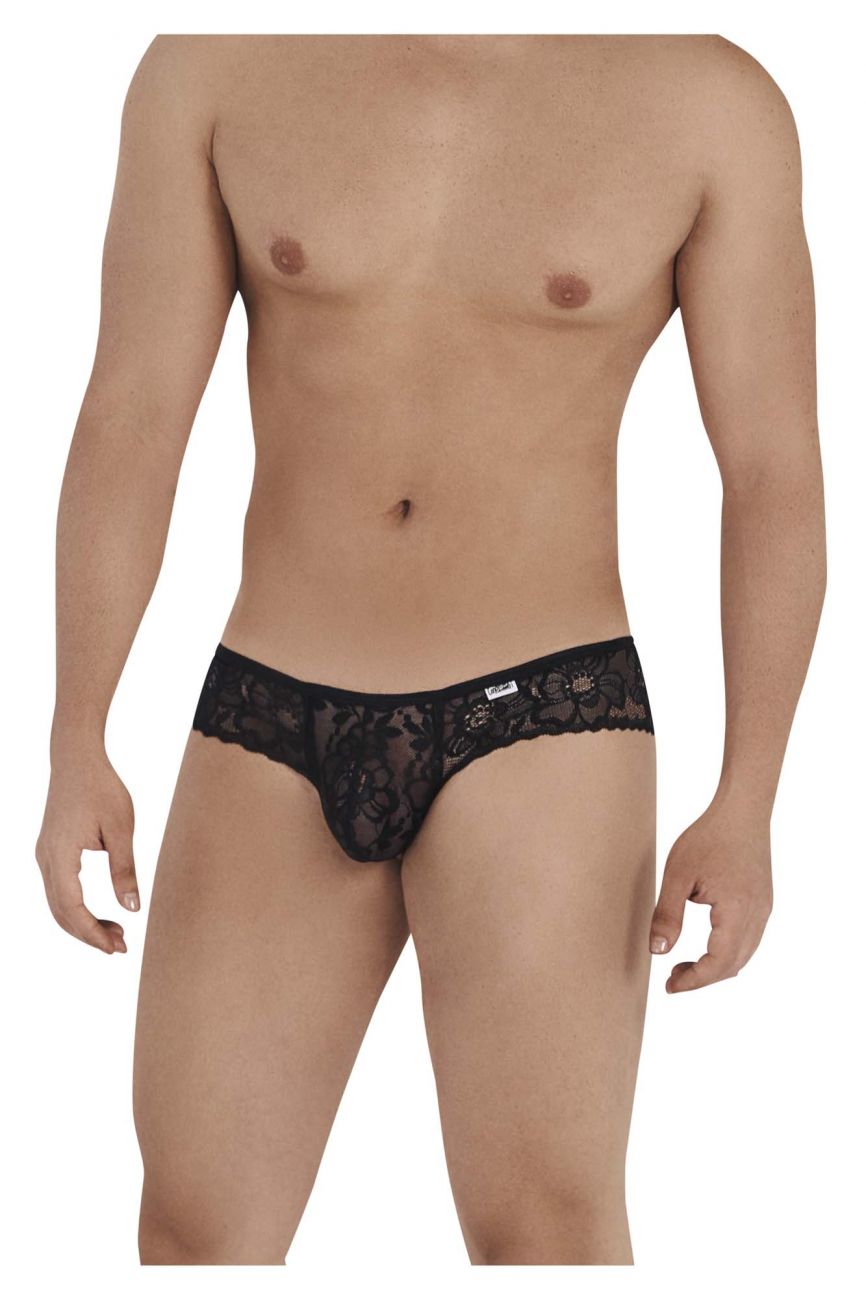 CandyMan 99551 Lace Peekaboo Briefs Black