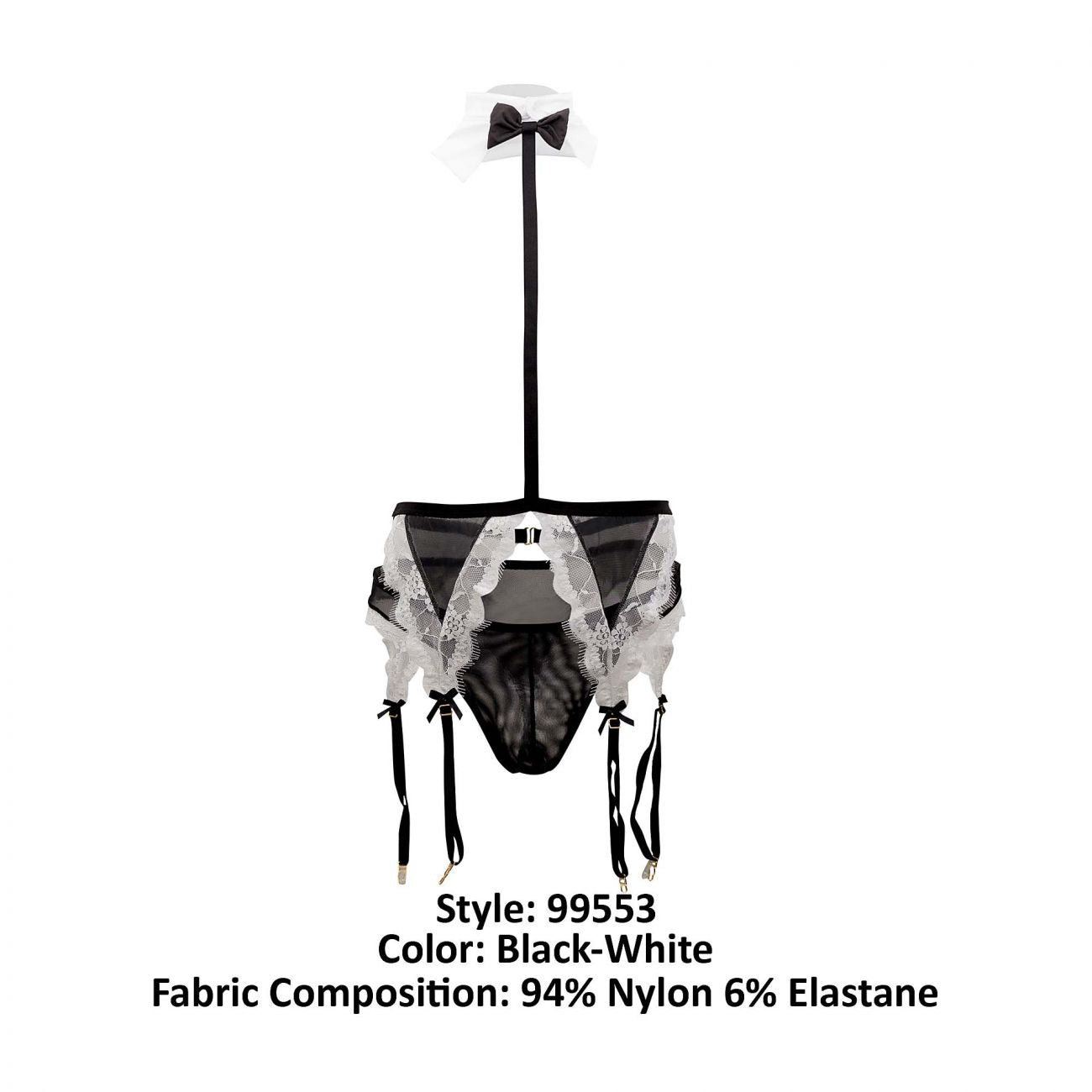 CandyMan 99553 French Maid Costume Outfit Black & White
