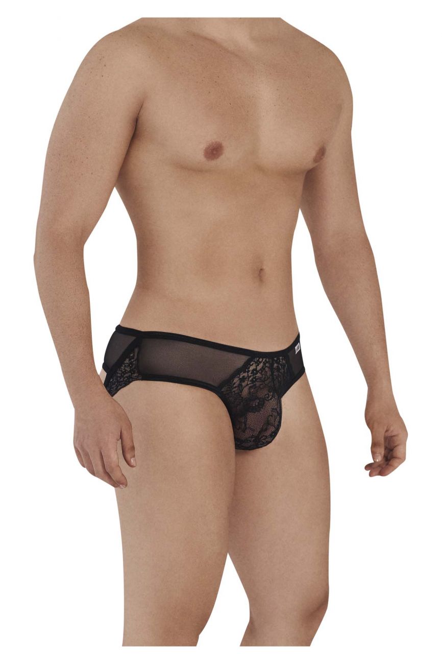 CandyMan 99565 Mesh-Lace Thongs Black