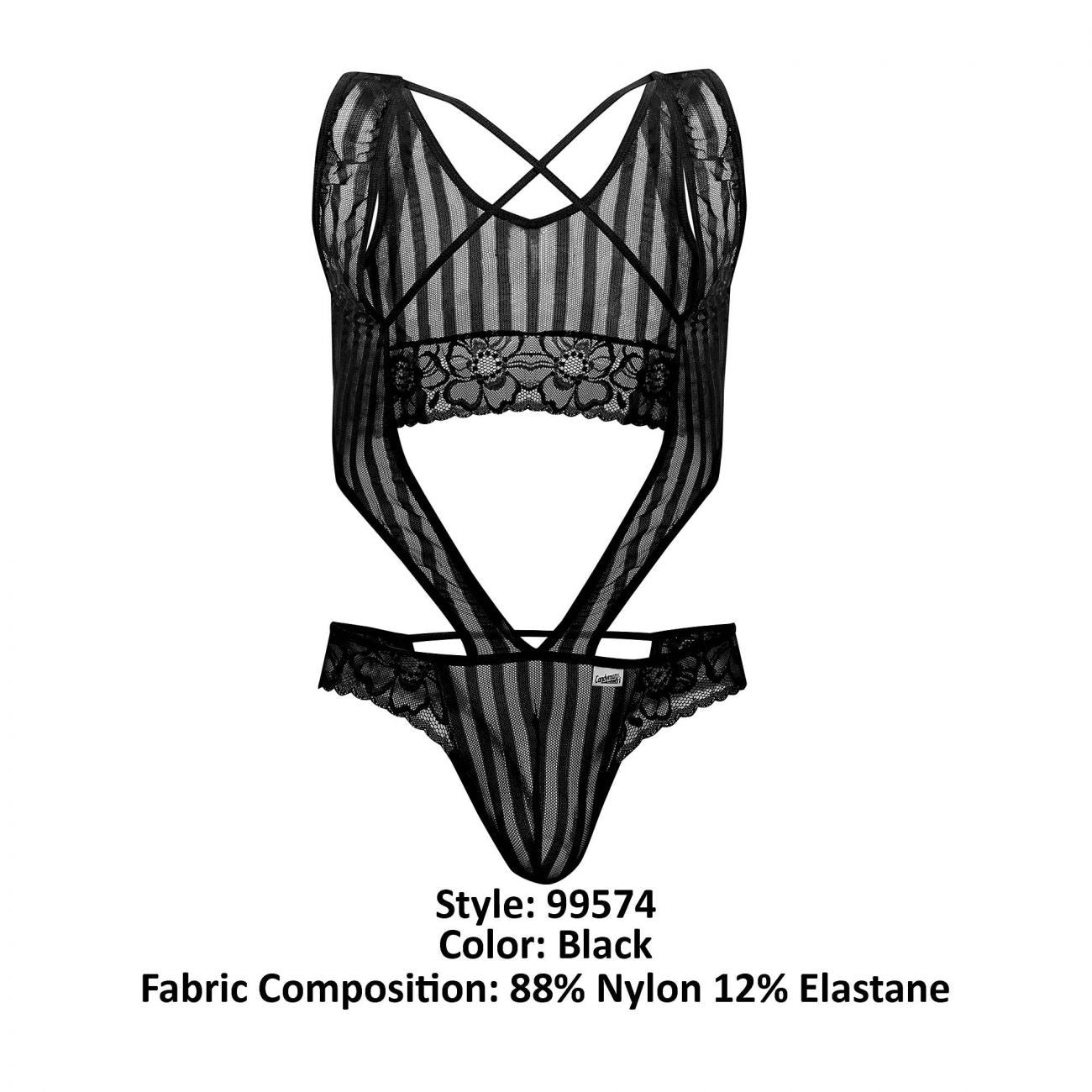 CandyMan 99574 Harness-Bodysuit Outfit Black