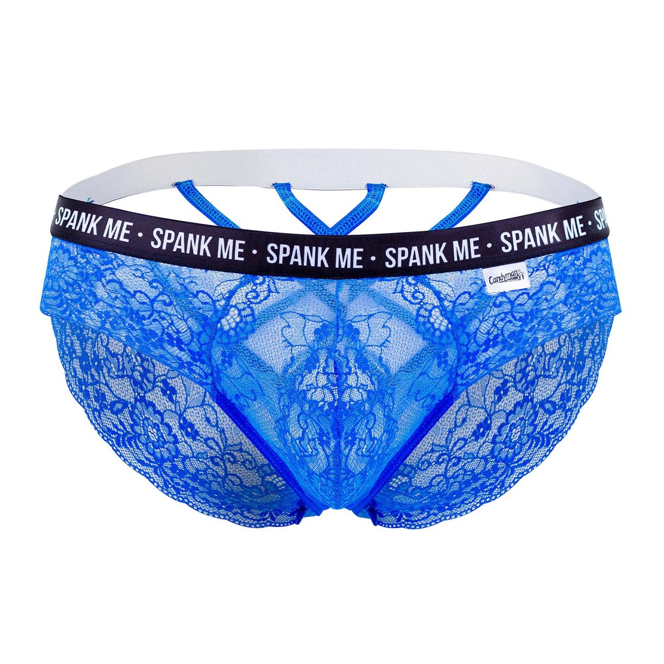 CandyMan 99615 Spank Me Lace Briefs Dark Blue