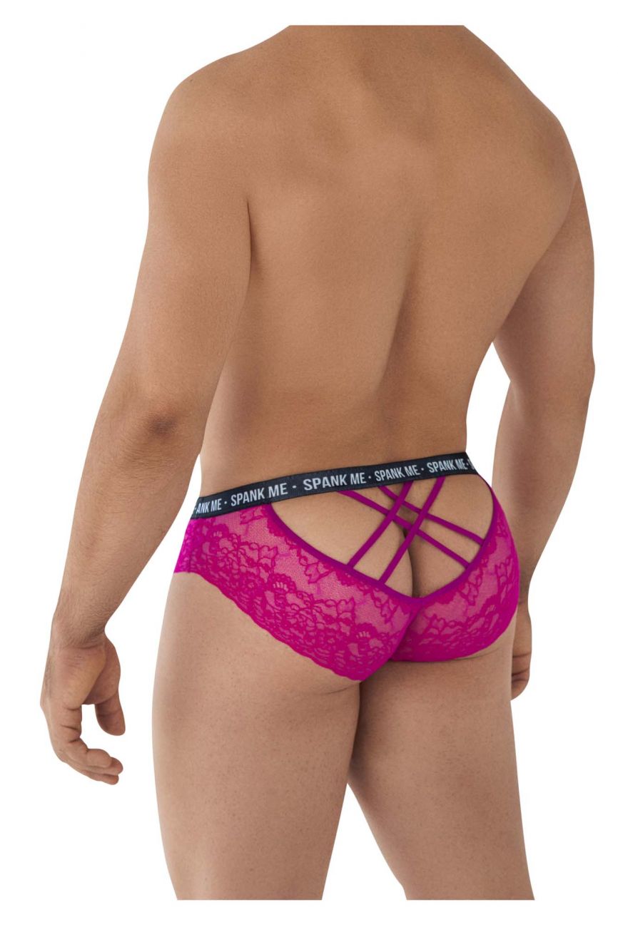 CandyMan 99615 Spank Me Lace Briefs Pink