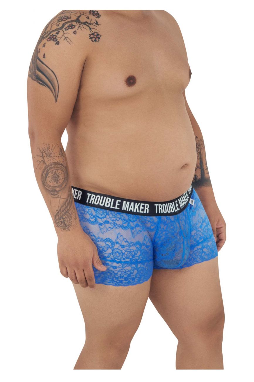 CandyMan 99616X Trouble Maker Lace Trunks Dark Blue Plus Sizes