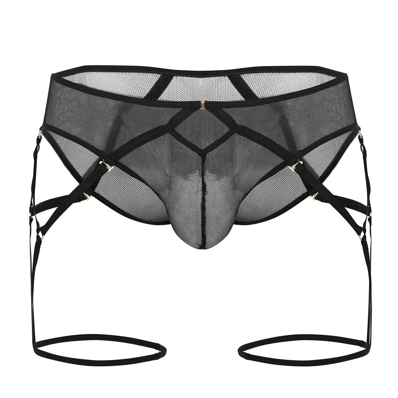 CandyMan 99625 Mesh Garter Briefs Black