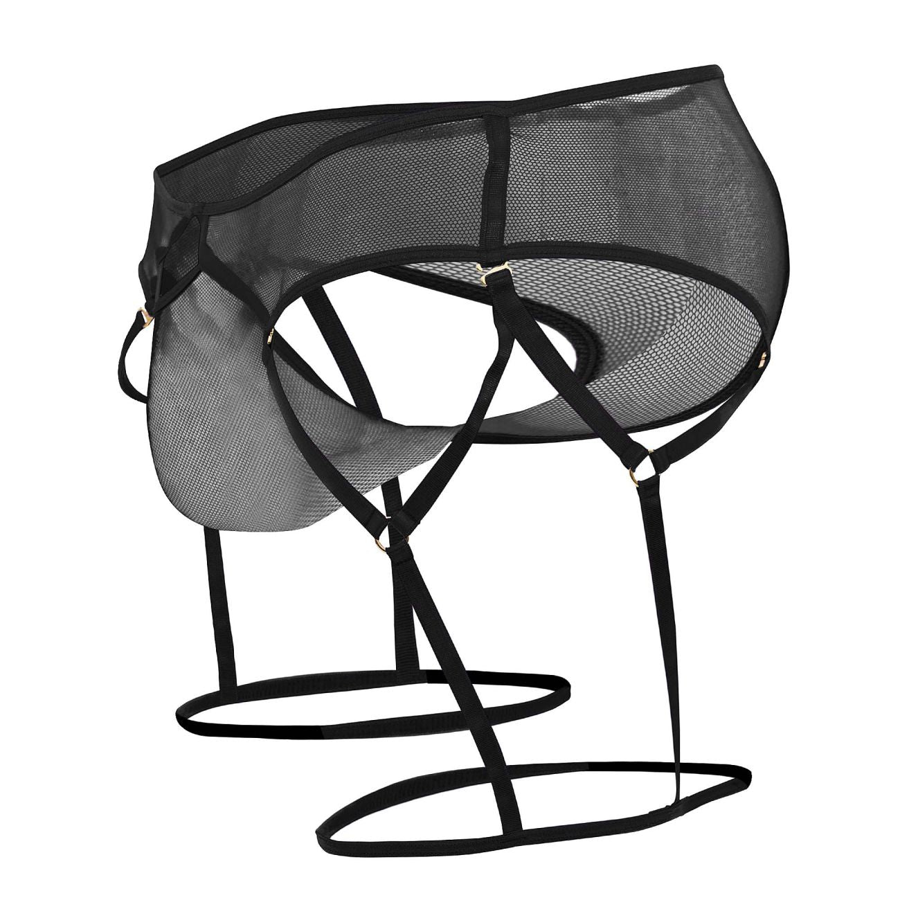 CandyMan 99625 Mesh Garter Briefs Black
