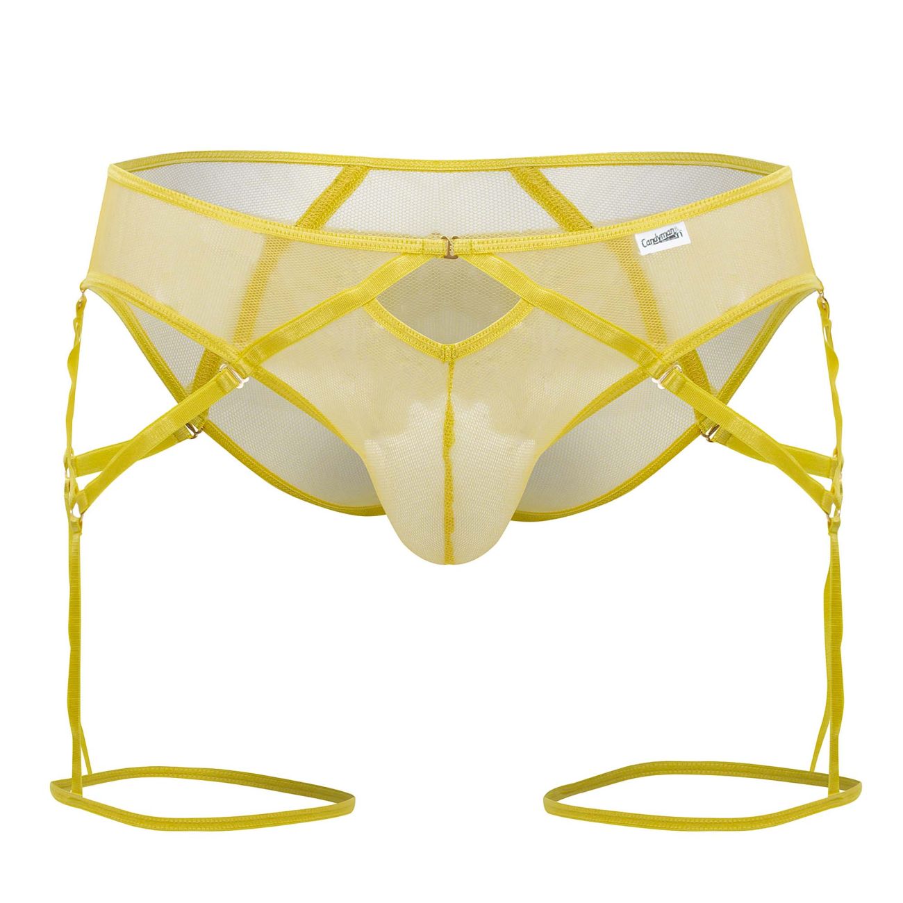CandyMan 99625 Mesh Garter Briefs Yellow