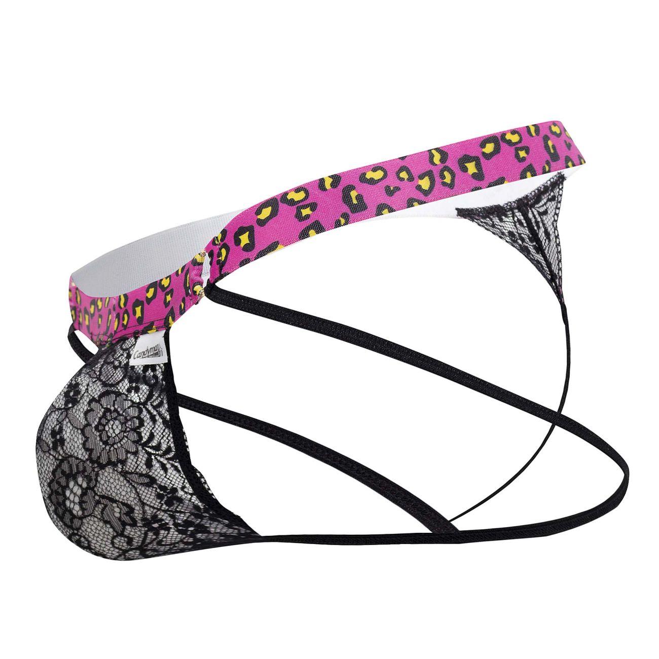 CandyMan 99626 Prints Jockstrap Thongs Black-Pink