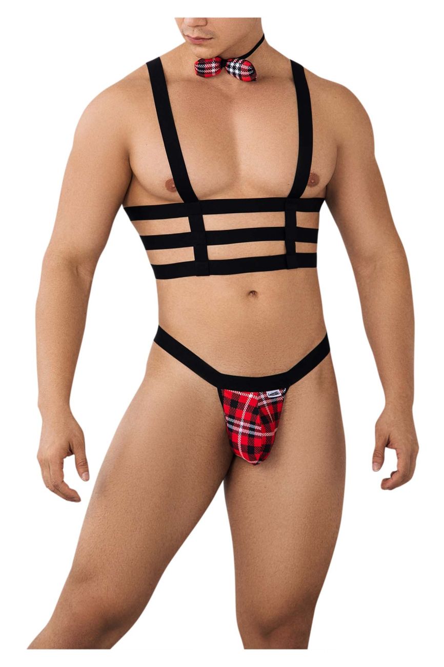 CandyMan 99634 Harness Two Piece Set Black and Tartan