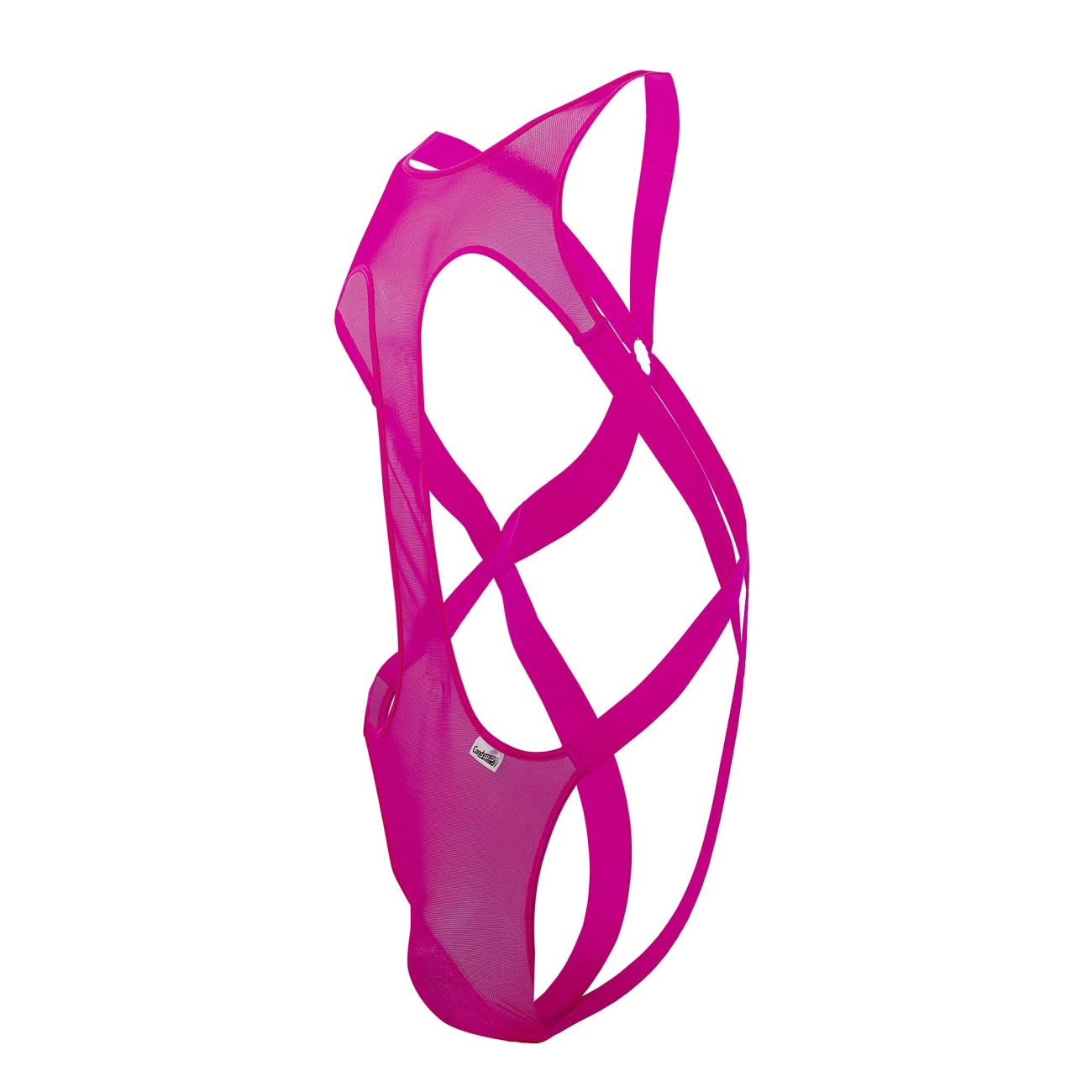 CandyMan 99643 Mesh Bodysuit Hot Pink