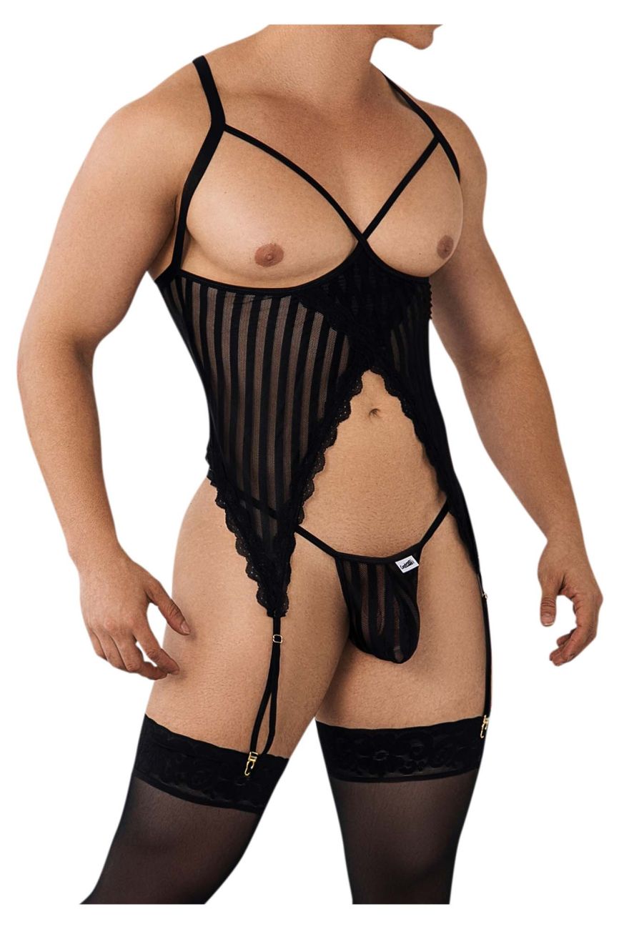 CandyMan 99654 Mesh Two Piece Set Black