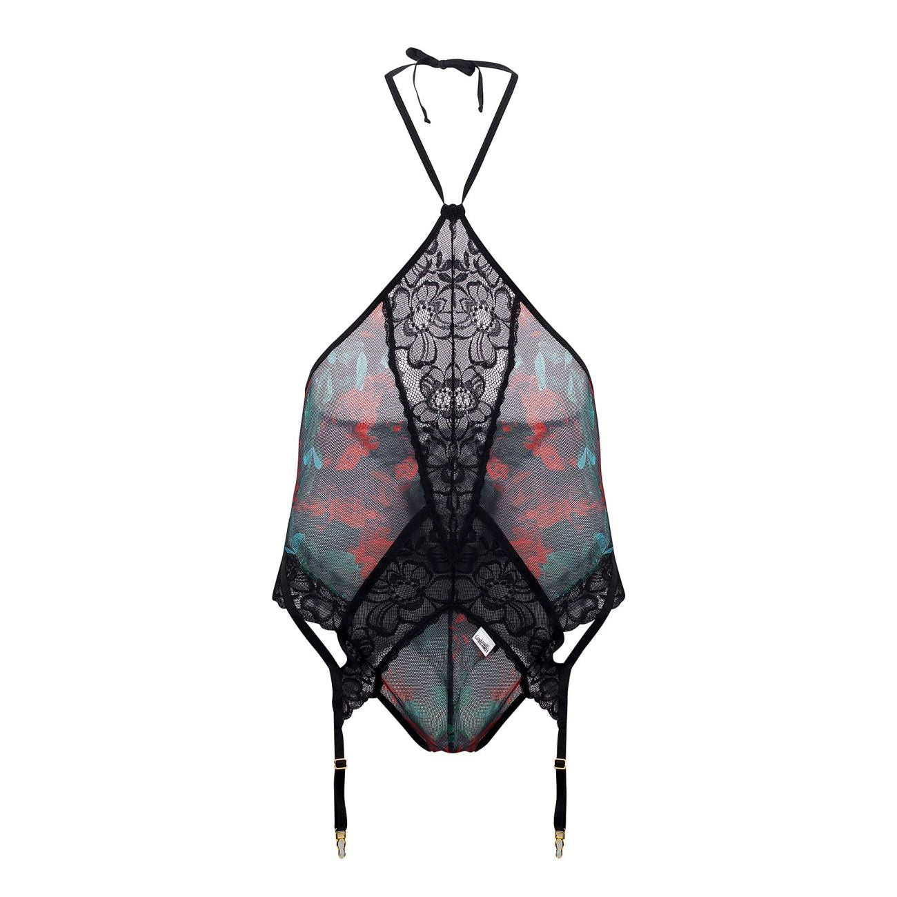 JCSTK - CandyMan 99661X Lace Bodysuit Black Printed