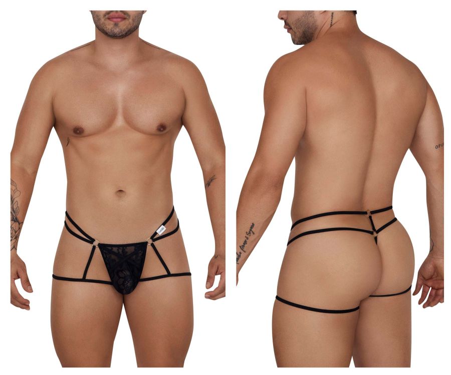 JCSTK - CandyMan 99671 Lace Jock Thongs Black