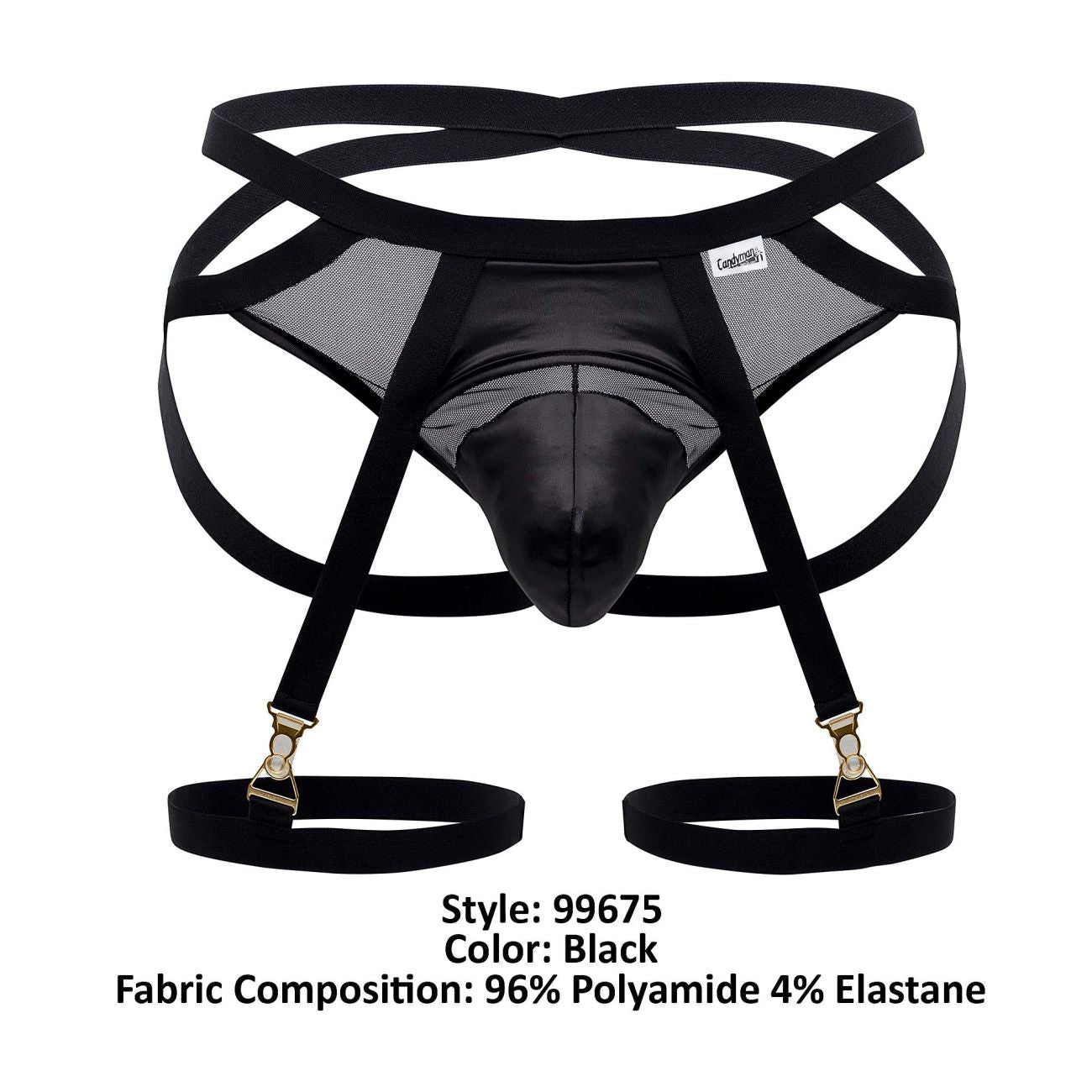 CandyMan 99675 Garter Jock Two Piece Set Black