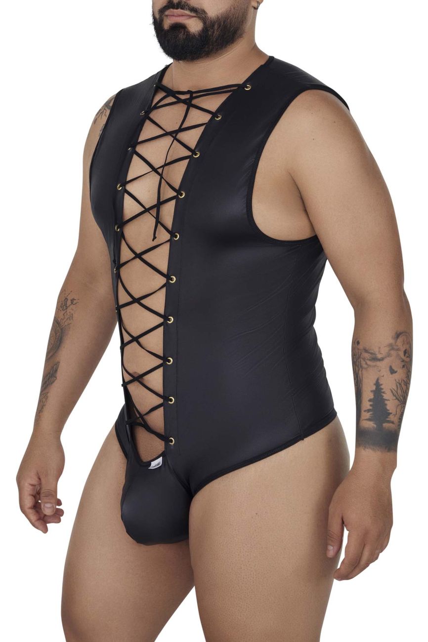 JCSTK - CandyMan 99694X Wrestling Bodysuit Black Plus Sizes