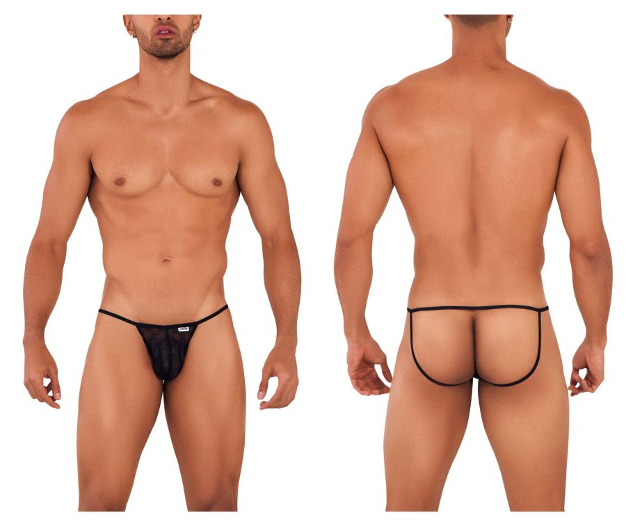JCSTK - CandyMan 99709 Micro Lace Jockstrap Black