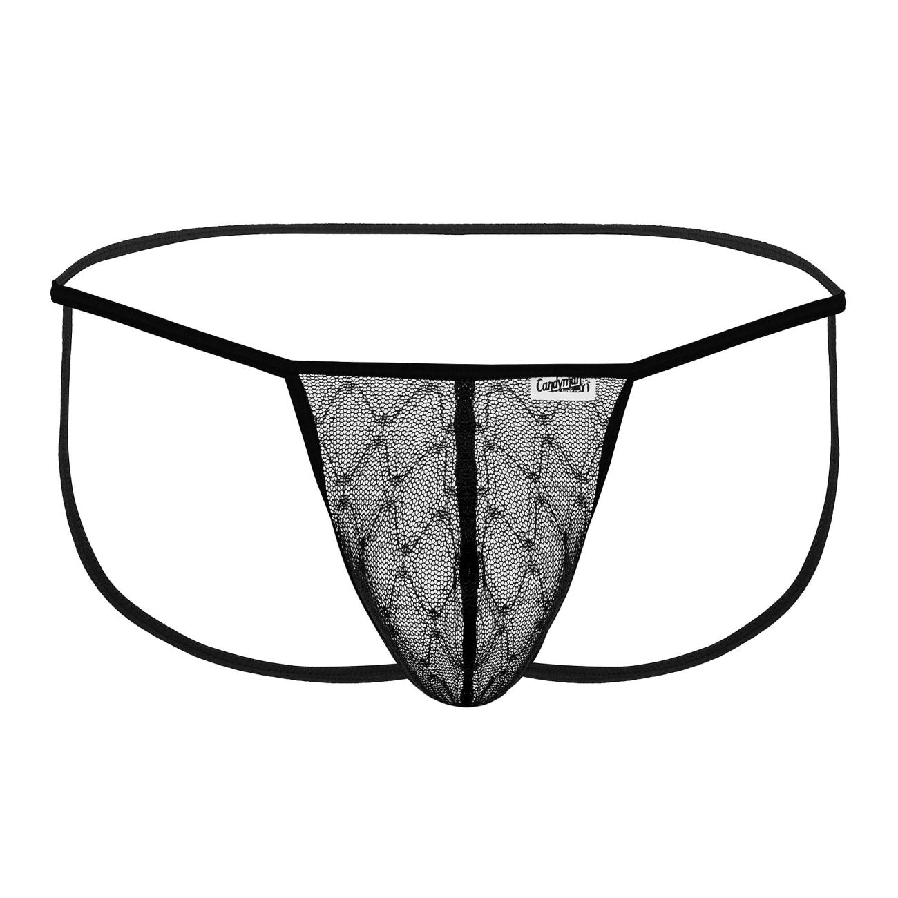 JCSTK - CandyMan 99709 Micro Lace Jockstrap Black