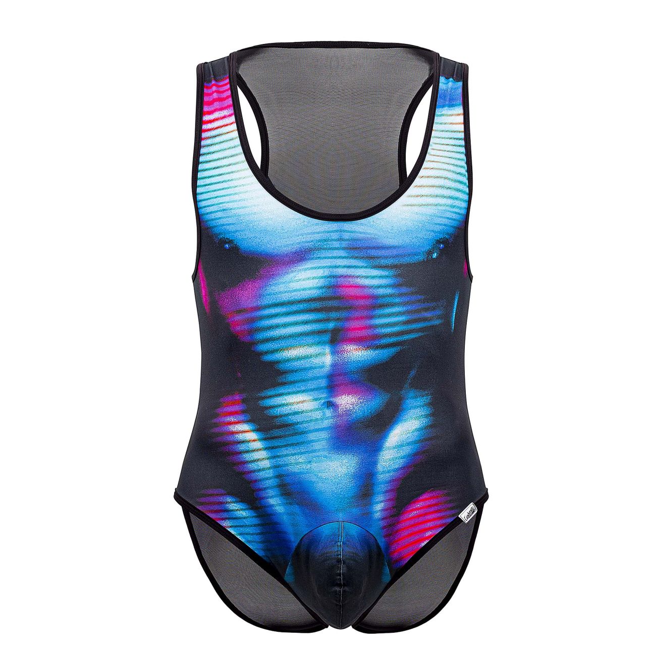 CandyMan 99725X Work-N-Out Bodysuit Moonlight Blue Plus Sizes