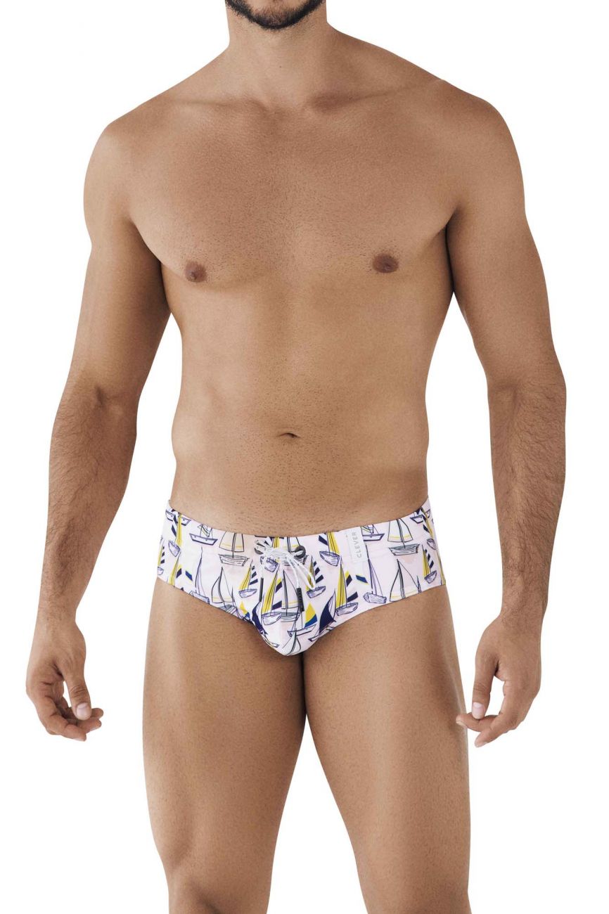 Clever 0809 Wiwa Swim Briefs Light Pink Multi Coloured