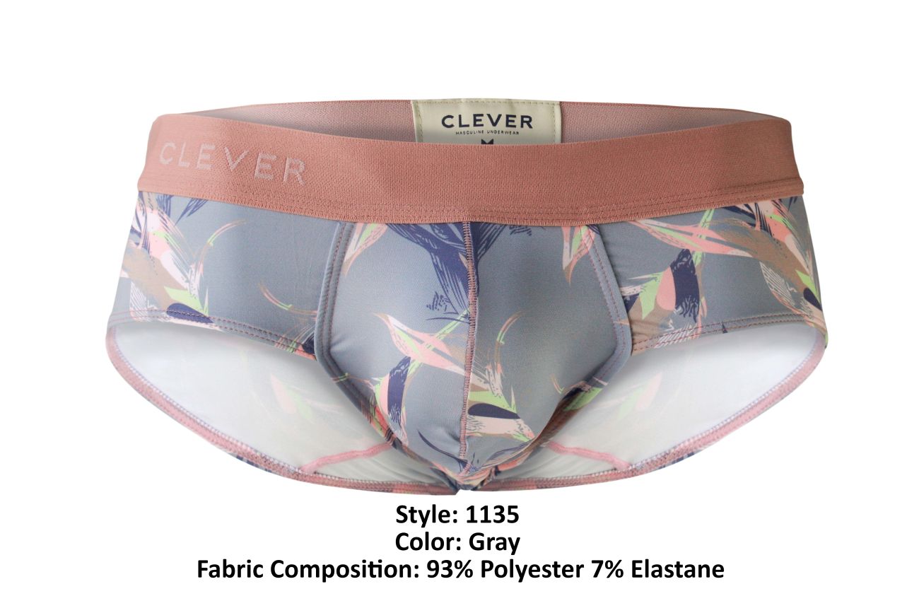 Clever 1135 Arcane Briefs Gray Print