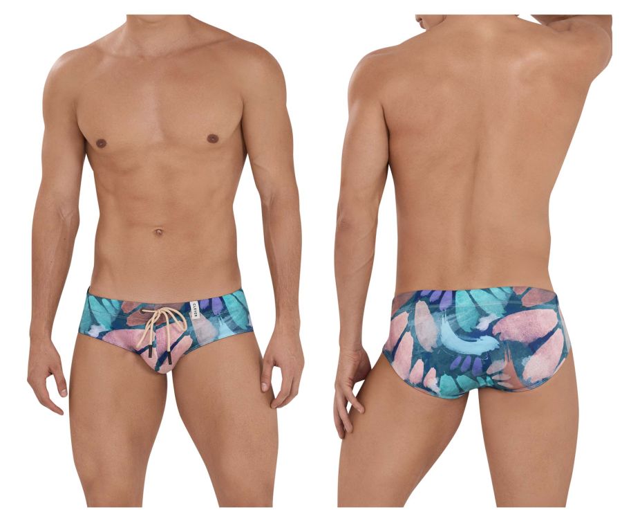 Clever 1159 Serene Swim Briefs Green Print