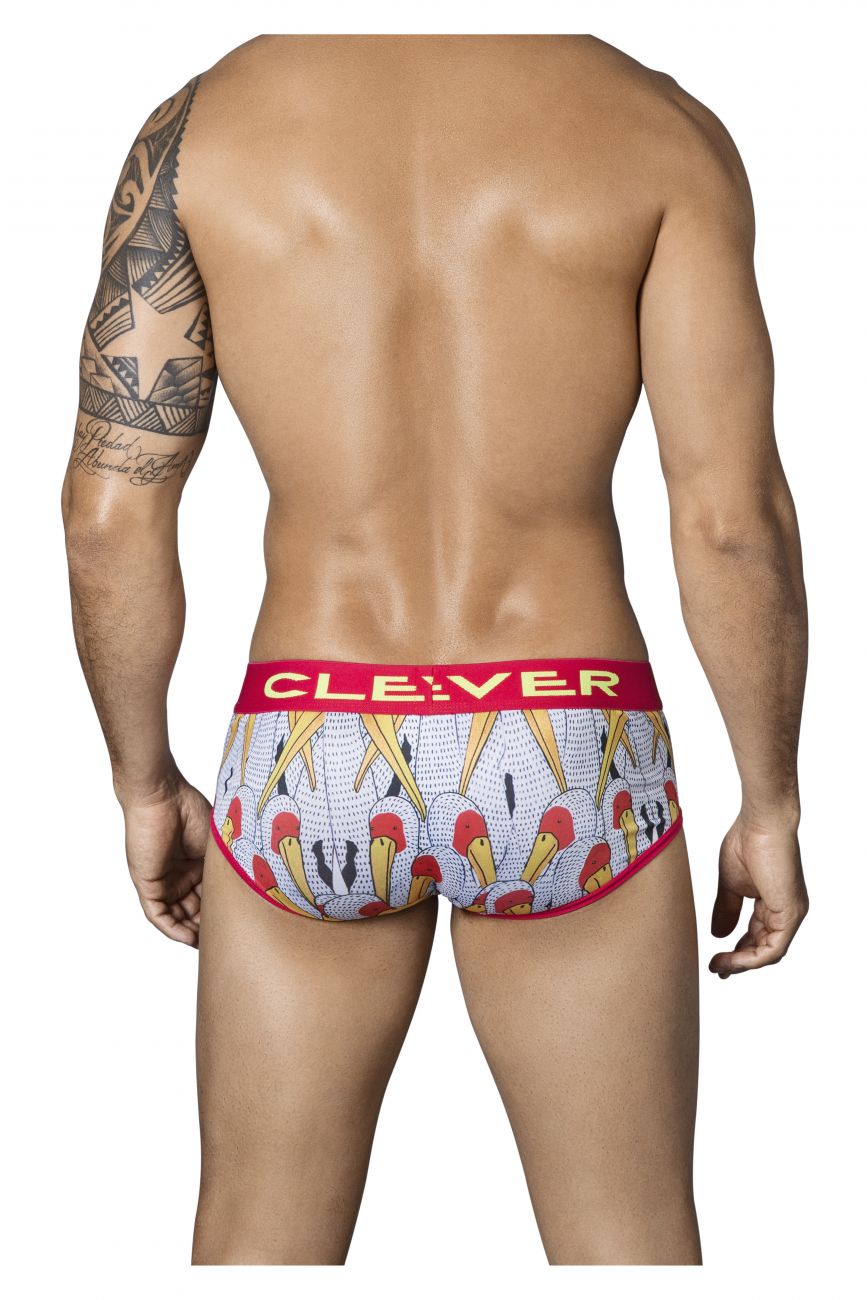 Clever 5340 Matches Piping Briefs White & Red