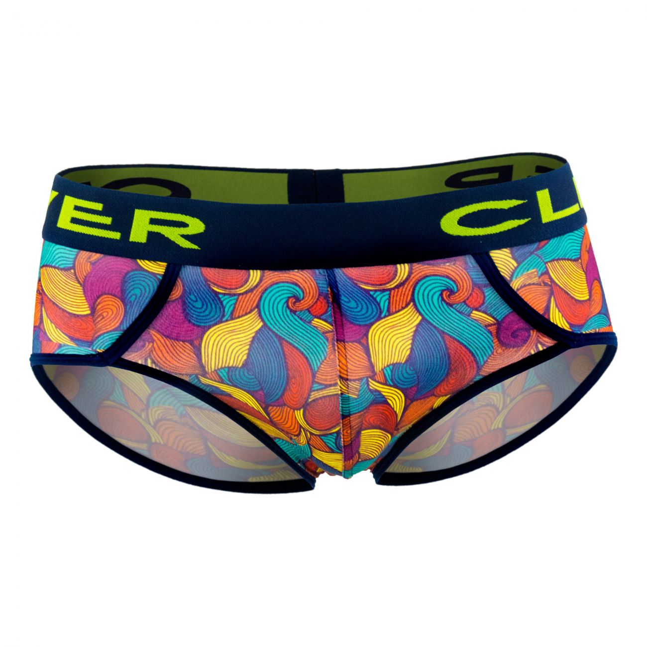 Clever 5341 Peace and Love Piping Briefs Blue Multi
