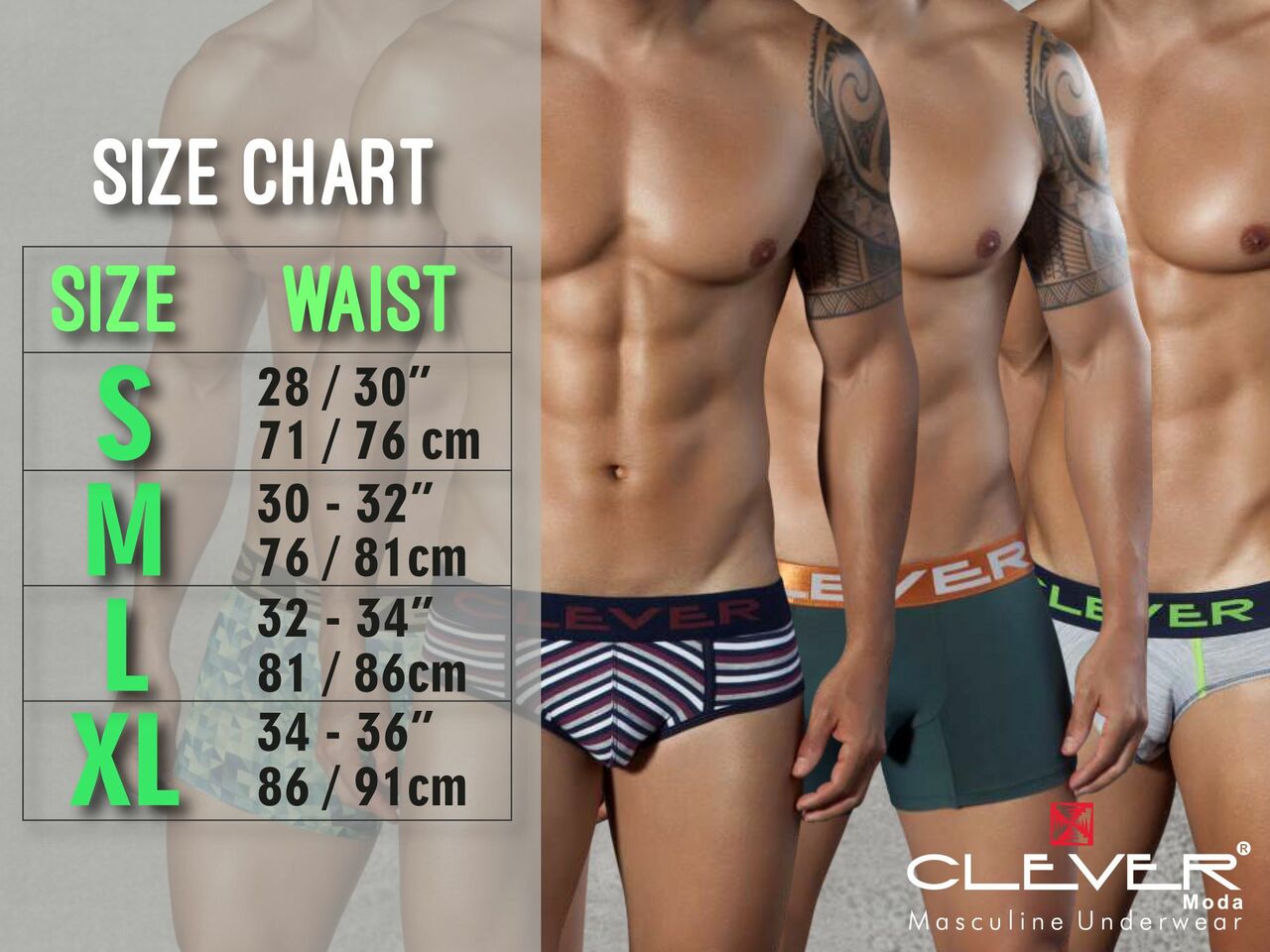 JCSTK - Mens Clever Underwear Colourful Bikini Briefs