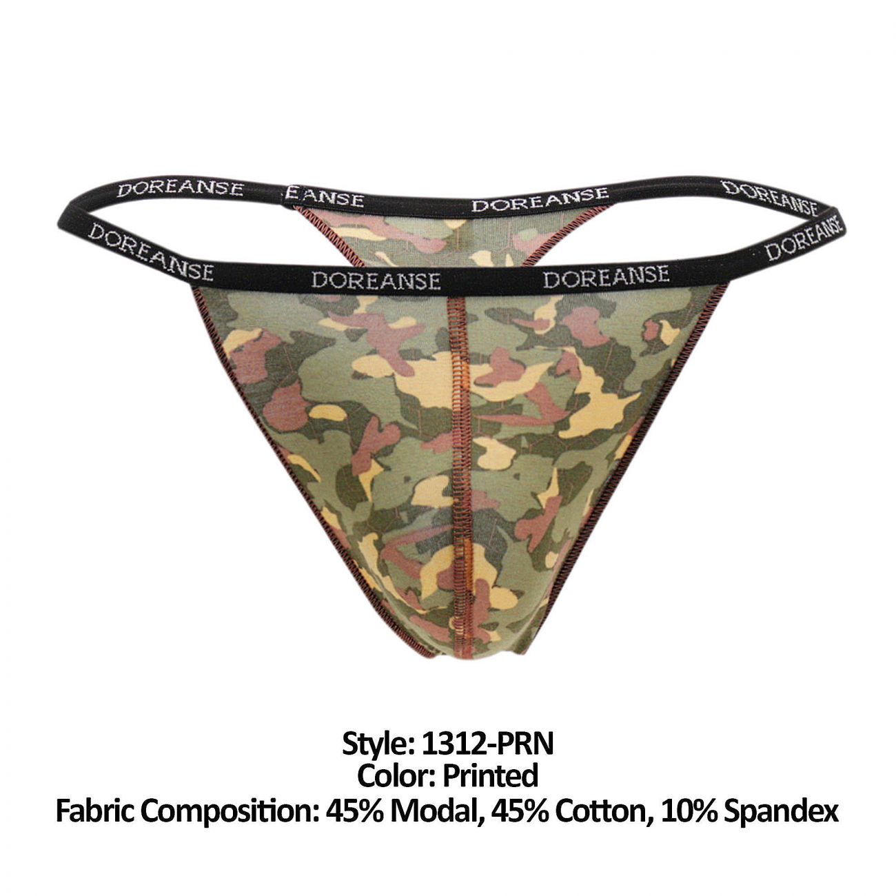 Doreanse 1312-PRN Camouflage Mens Thong Printed