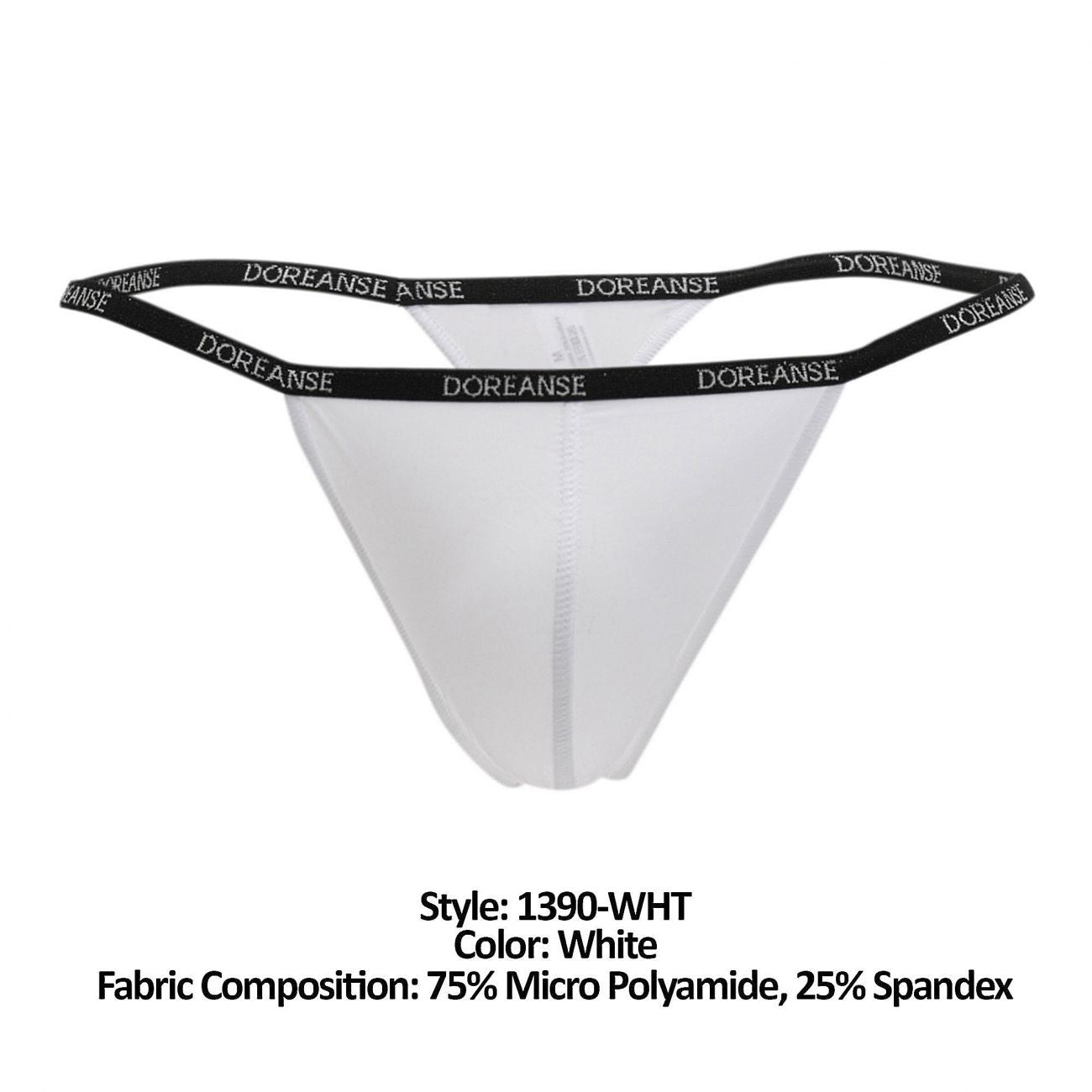 Doreanse 1390-WHT Aire Mens Thong White