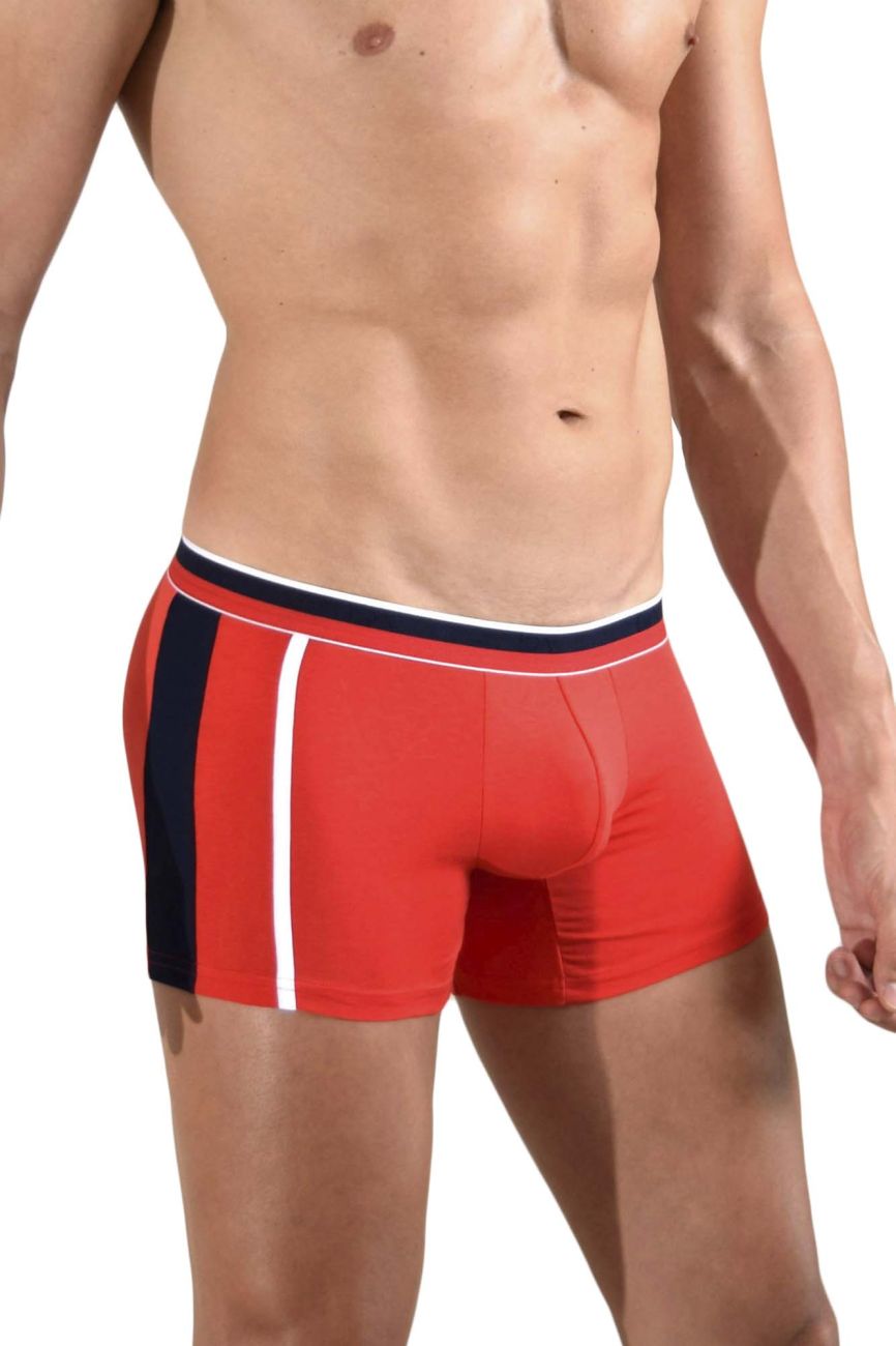 Doreanse 1713-RED Sporty Boxer Briefs Red-Navy Plus Sizes