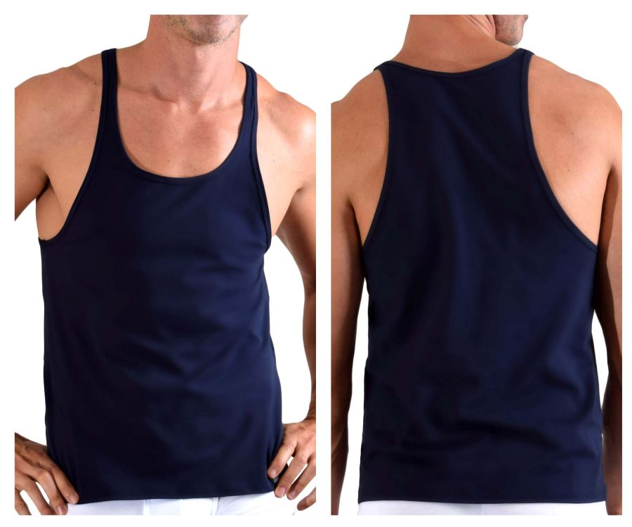 Doreanse 2042-NVY Sporty Tank Top Navy Plus Sizes