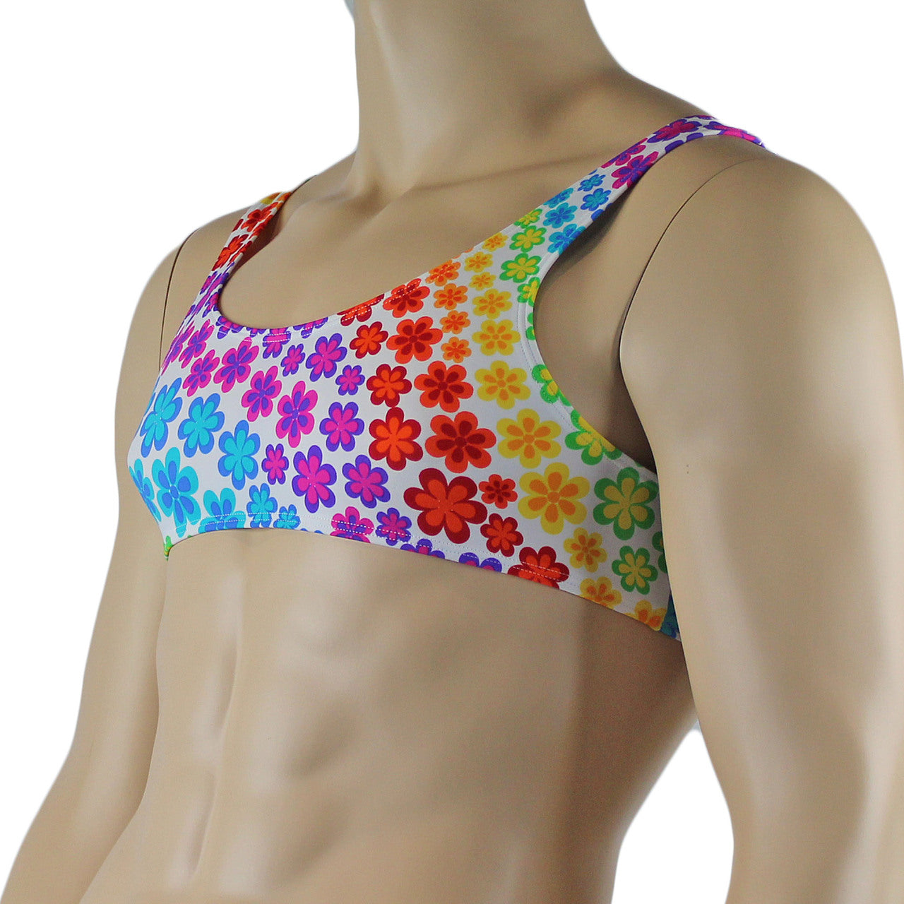 Mens Flower Girl Crop Top Bra
