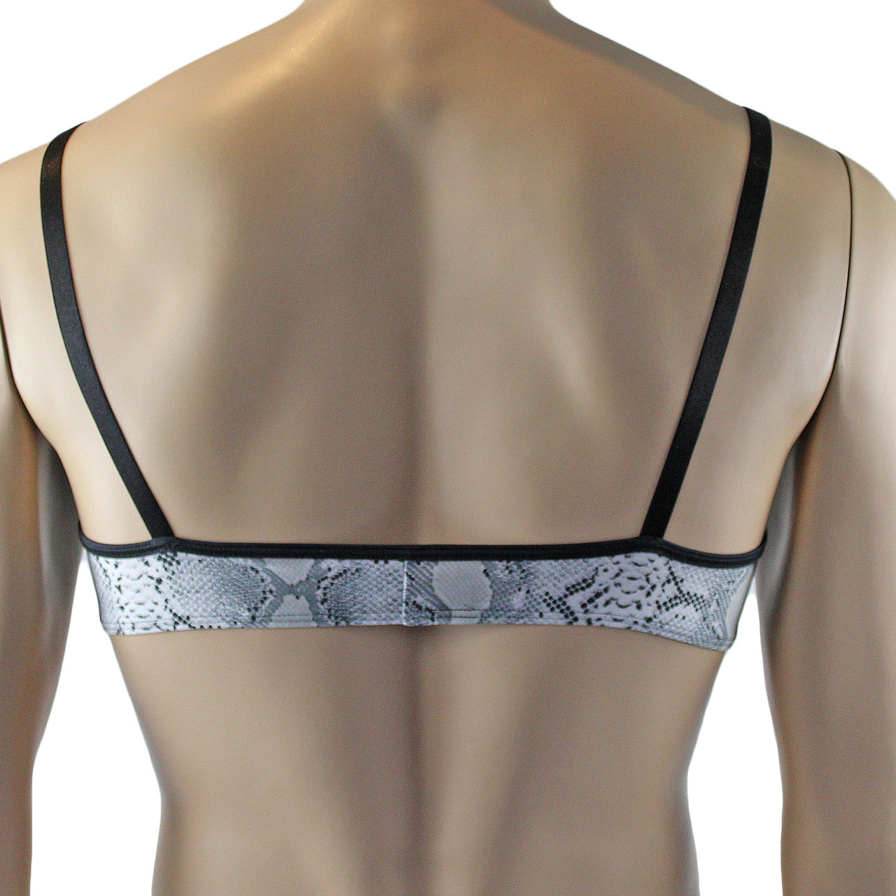 Mens Bra Grey Snake Print Bra Top for Males