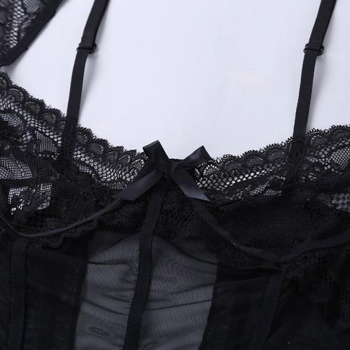 Mens Sissy Crossdress Corset Cami Top with Garters Black