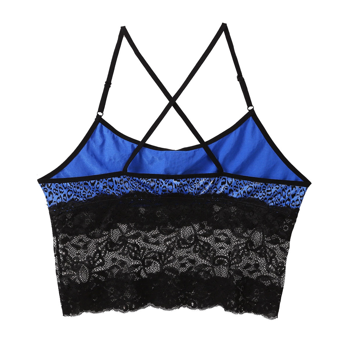 Mens Sissy Lingerie Animal Print Camisole Royal Blue