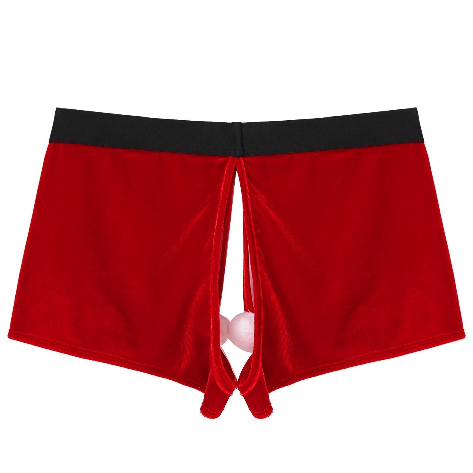JCSTK - XMAS GIFT - Mens Christmas Naughty Santa Boxer Shorts with Open Crotch