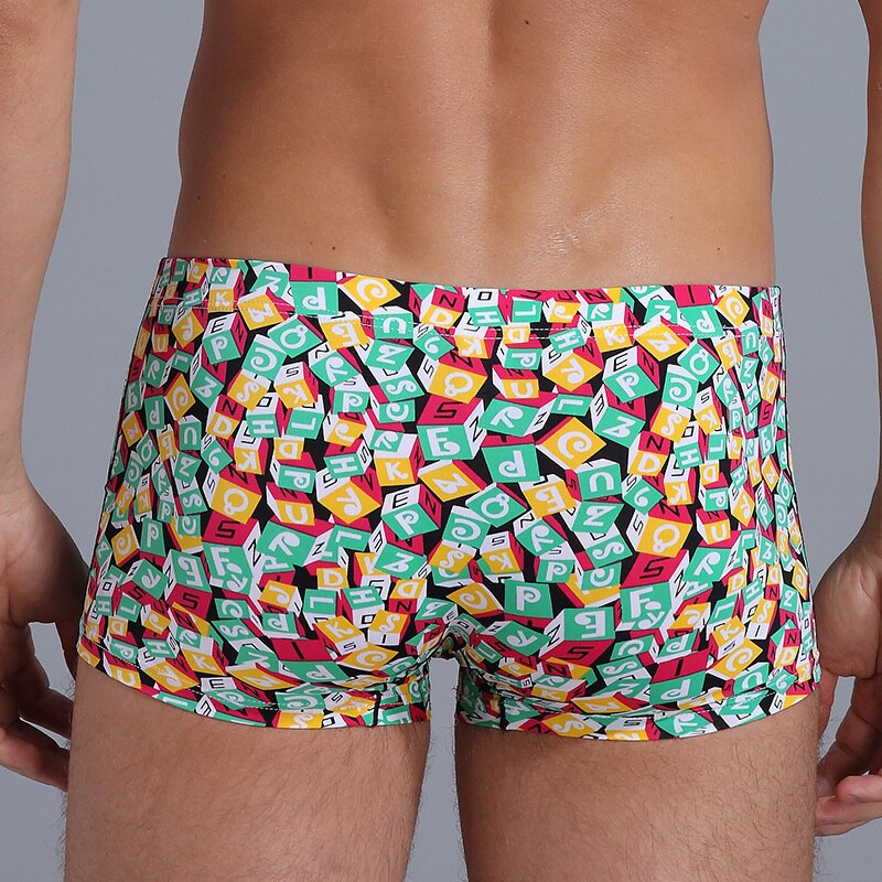 JCSTK - Mens Polyamide Comfortable & Light Boxer Briefs Block Letters
