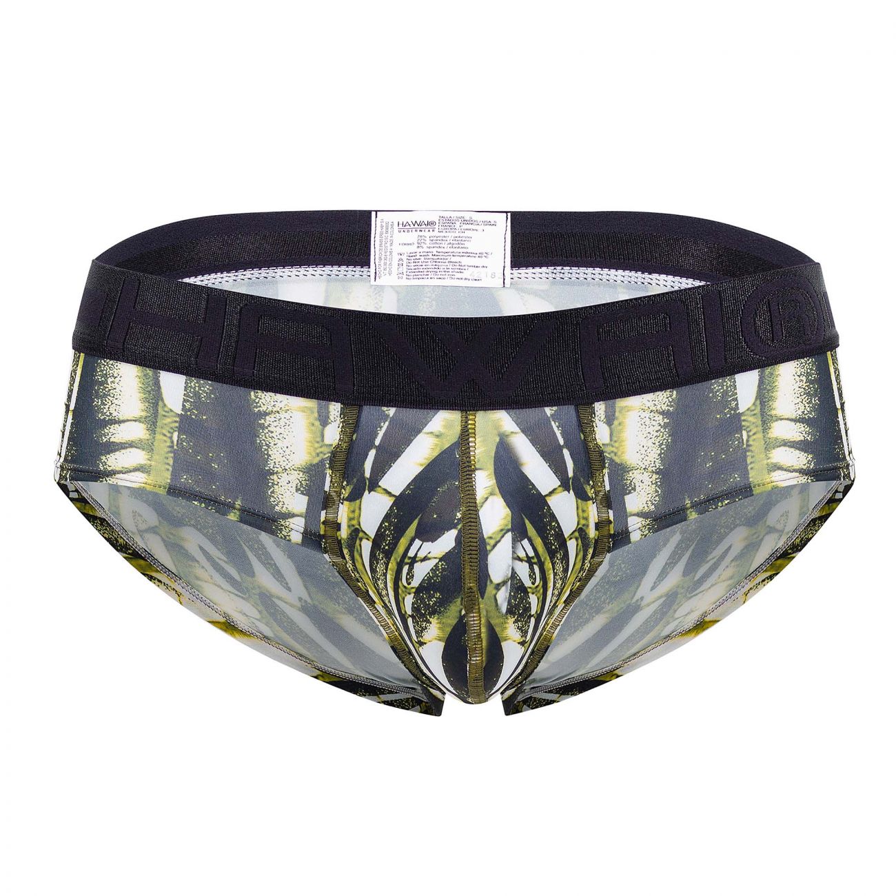 HAWAI 42192 Printed Microfiber Hip Briefs Military Green